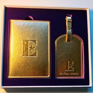 Elton John Collectible Swag: Passport Case and Travel Tag